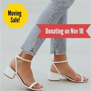 Lulu’s Julie White Ankle Strap Heels